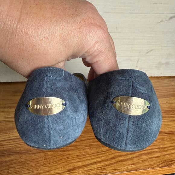 Jimmy Choo Blue and Gold Flats Size 7 - Picture 5 of 10